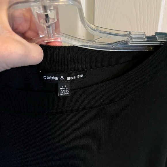 Cable & Gauge Boat Neck Sweater 3/4 Length Sleeves - Picture 4 of 5